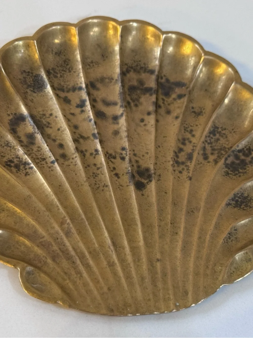 Vintage Brass Seashell Trinket Tray Soap Dish